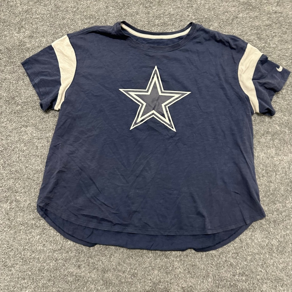 Nike T-Shirt Womens XXL Navy Blue Dallas Cowboys Star Graphic Cotton Blend